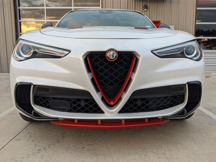 Alfa Romeo Stelvio Front V Shield Grill Frame + Emblem Frame Kit